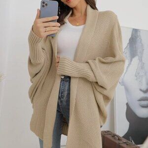 Grecerelle Women's Open Front Cocoon Cardigan sz L